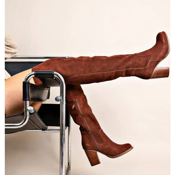 Kelsi Dagger Shoes - NWOT Kelsi Dagger Brooklyn Brown Suede over the knee boots